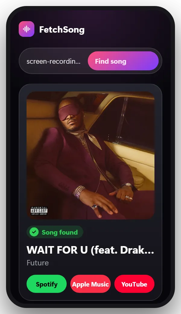 How to find a song from a video file, step 3: Get the song