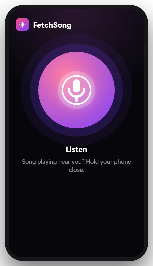 How to find a song by sound, step 1: Tap Listen