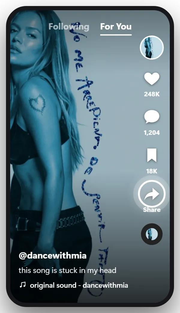 Step 1 on TikTok: Tap the Share arrow