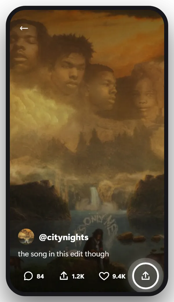 How to find a song from a Twitter video, step 1: Tap the share icon