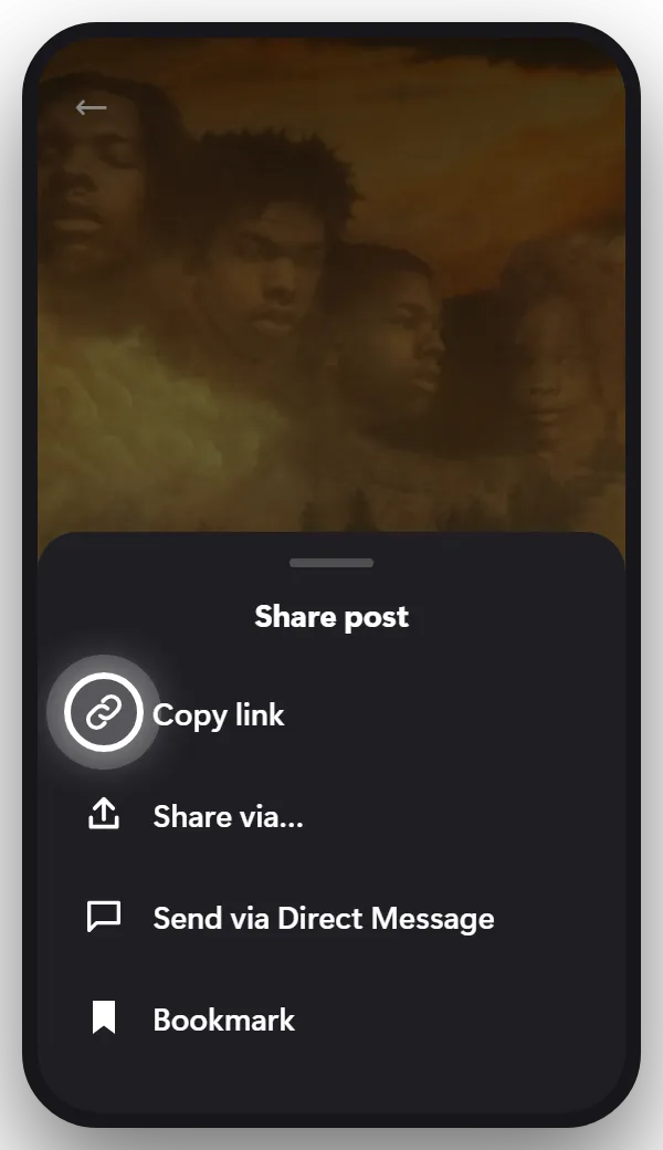 How to find a song from a Twitter video, step 2: Tap Copy link